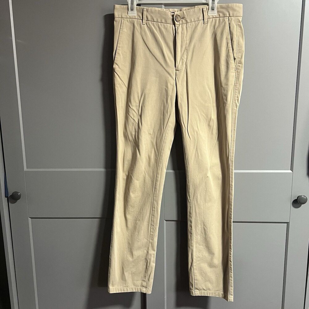 Everlane Uniform Slim Fit Straight Leg Flat Front Chino Pants Khaki 32x30 *Flaw
